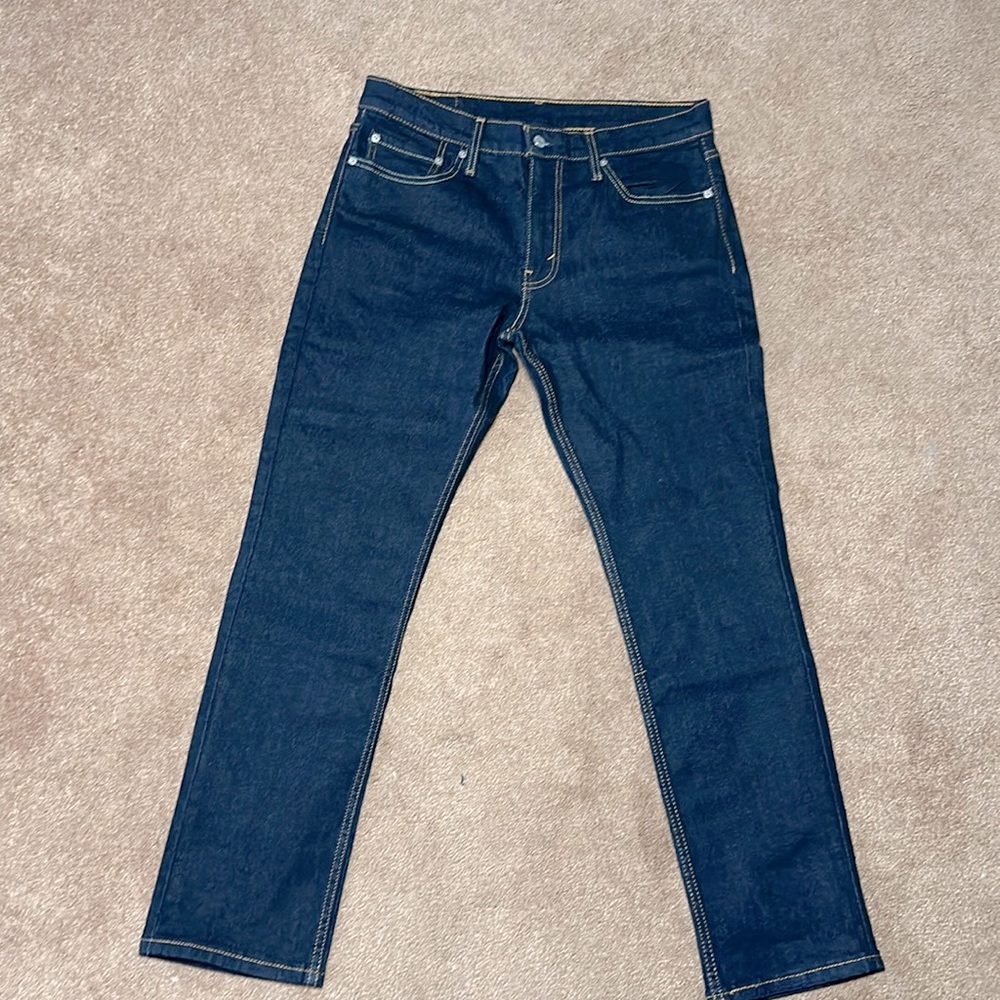 Levi’s 511 denim, dark rinse, size 33/30. Brand new, never worn.